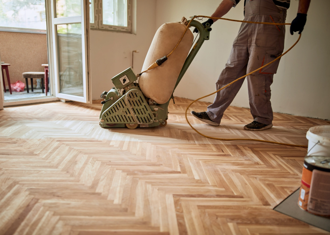 Freshly polished timber floor