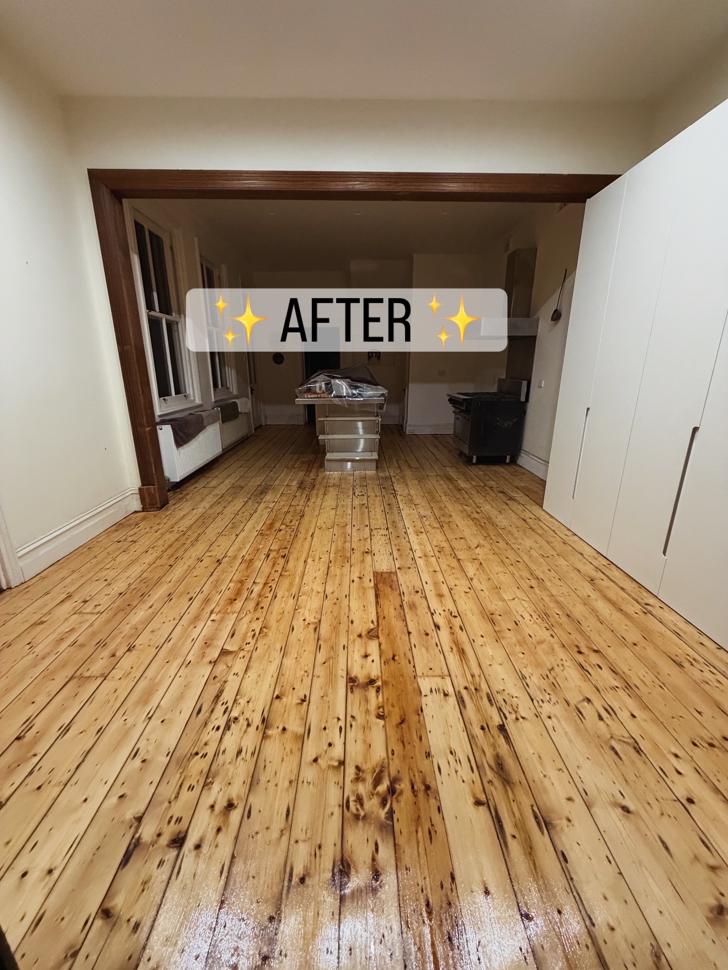 Kitchen floor after polishing